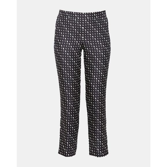 THEORY Silk Triangle Print Pull-On Trouser Pant Size 6 EUC $355 MSRP Geometric - Picture 11 of 11